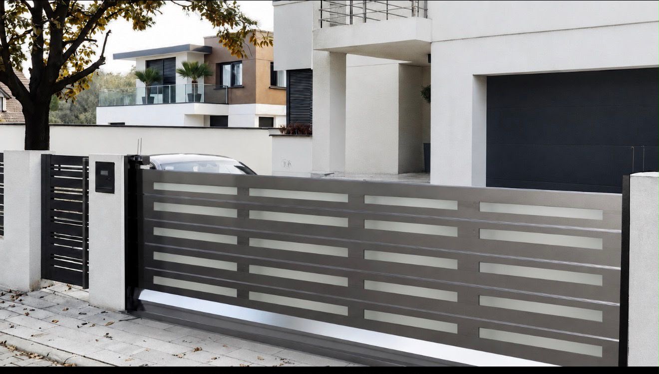 The HiddenGate driveway gate raised